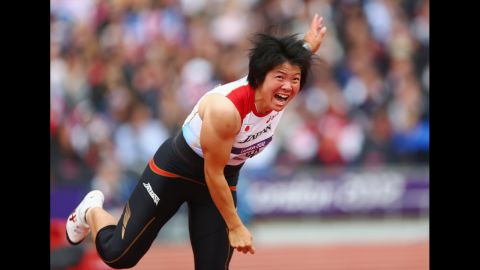 Yuki Ebihara of Japan competes in the women's javelin qualification.