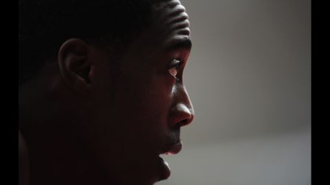 Maurice Mitchell of the United States looks on during the men's 200-meter round 1 heats.