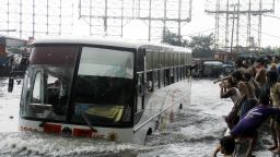 Flooded street in Las Pinas, Metro Manila August 7, 2012.
