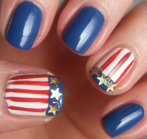 American swimmer Missy Franklin's nails inspired this <a href="http://ireport.cnn.com/docs/DOC-824158">patriotic design</a> by Allison Fitzpatrick. "Nail art is a great way to feel like you are part of the Games," said the Charlotte, North Carolina, resident.