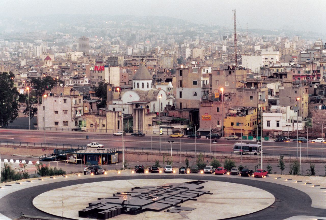 Beirut's B018 underground nightclub, in the foreground, is built in a part of the city destroyed during a 1976 massacre at the beginning of the Civil War.