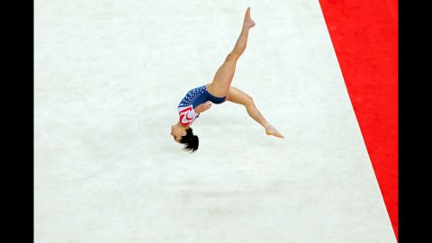 Jordyn Wieber of the United States competes during the gymnastics women's floor exercise final.