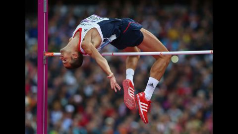 Robert Grabarz of Great Britain competes in the men's high jump final.