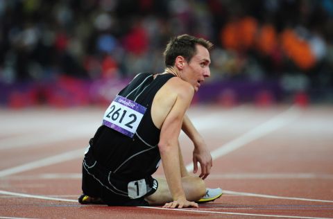 Nicholas Willis of New Zealand reacts after competing in the men's 1500-meter final.