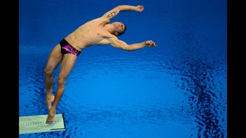 France's Matthieu Rosset competes in the men's 3-meter springboard semifinals Tuesday.