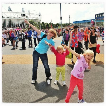 Emma Allen from Farnborough, England and her two daughters strike a Bolt pose with her two daughters at the Olympic Park. "My eldest is Olympics mad and loves this pose! I thought it would be great to do it in the Olympic Park. Of course in the evening Usain did his thing again!"