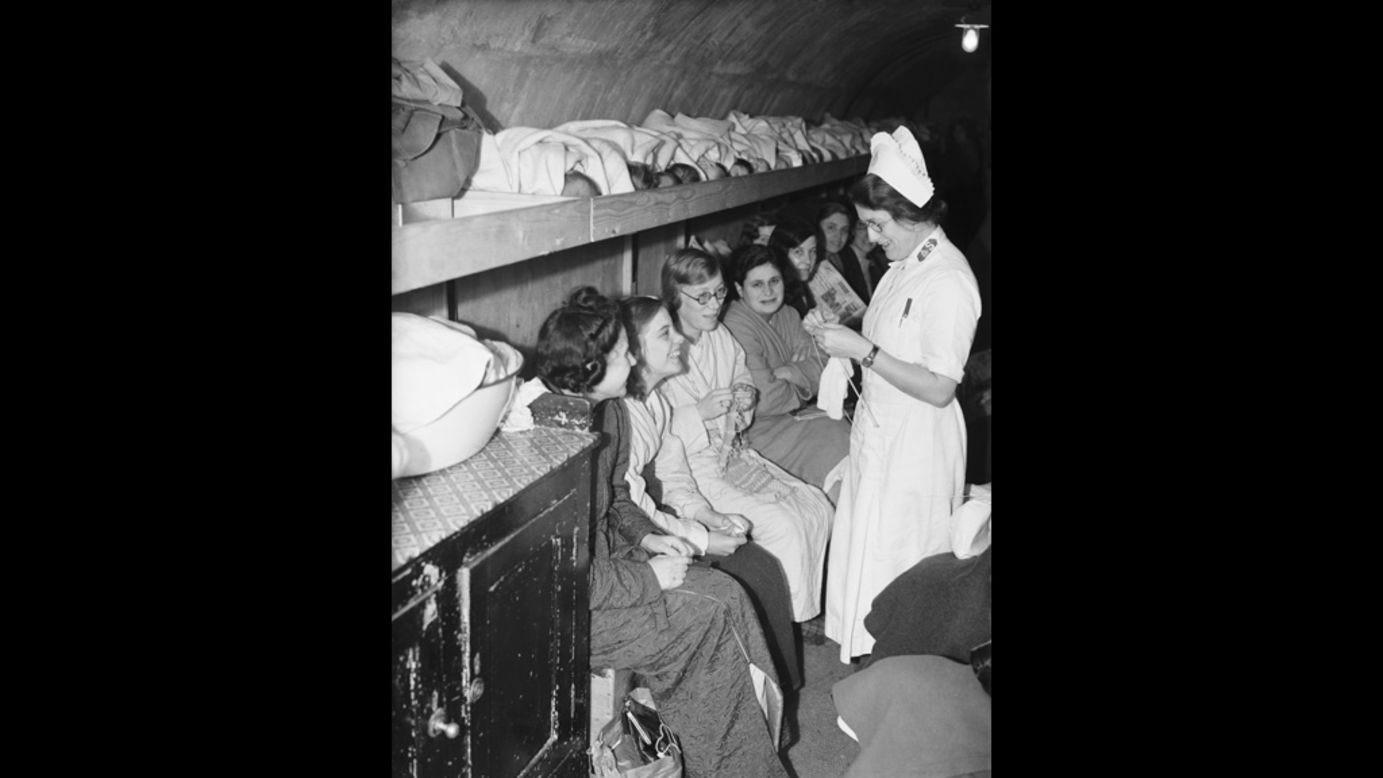 Neighborhoods across East London suffered heavy losses during World War II, targeted by German bombers seeking to devastate the capital's industrial and maritime heartland. Many residents slept on the subway system to avoid night-time raids; others such as these women, girls and babies,  pictured here in October 1940 in Clapton, took cover in air raid shelters run by the Salvation Army. <a href="http://1940.iwm.org.uk/?page_id=17" target="_blank" target="_blank">The Blitz</a> as it was known lasted from September 1940 to May 1941, claimed at least 20,000 lives and left 1.4 million people homeless (Getty Images).