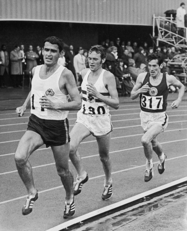 Australian runner Ron Clarke leads the 10,000m at the 1970 Commonwealth Games where he again missed out on the gold medal despite setting 17 world records. Zatopek was his inspiration and friend.  