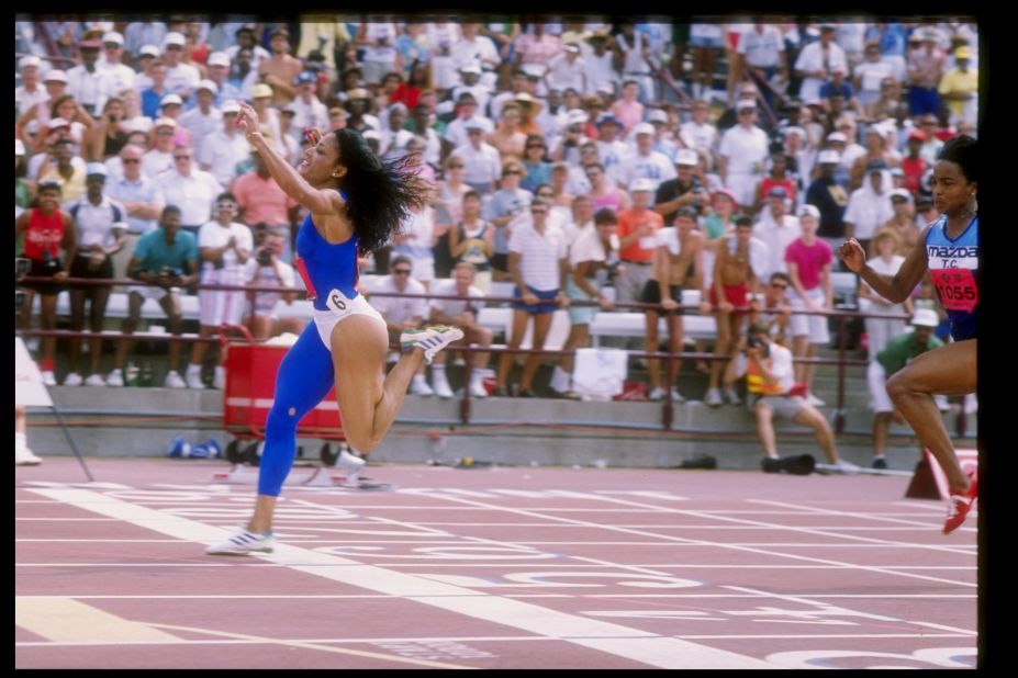 Flo Jo, as she became known, had an incredible series of runs at the 1988 U.S. Olympic Trial. In the quarterfinal she demolished the world record. It was a blustery day, but the technology recorded a wind speed of zero. The record still stands today.