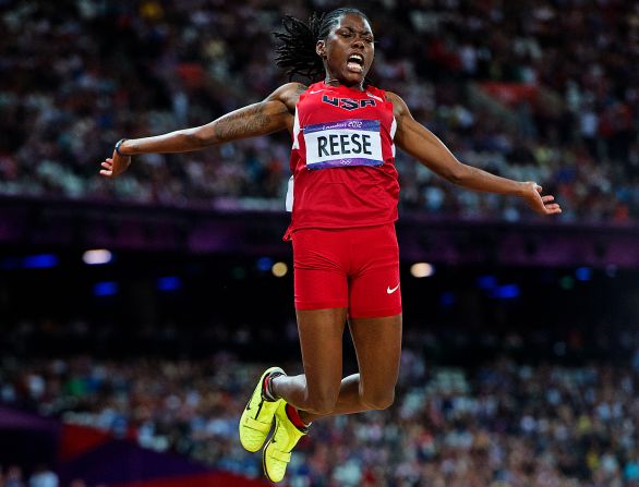 Long jumper Brittney Reese triumph in the women's competition on a golden night for Team USA. She recorded a leap of 7.12 meters beat Russia's Elena Sokolova personal best jump by 5centimeters.