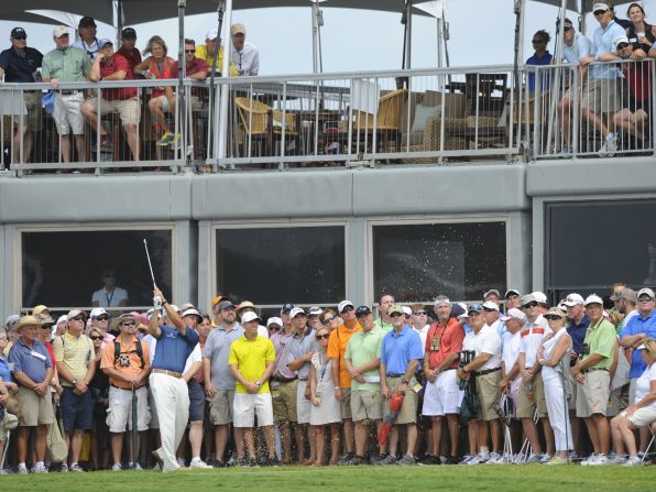 Phil Mickelson fans for onlookers. 