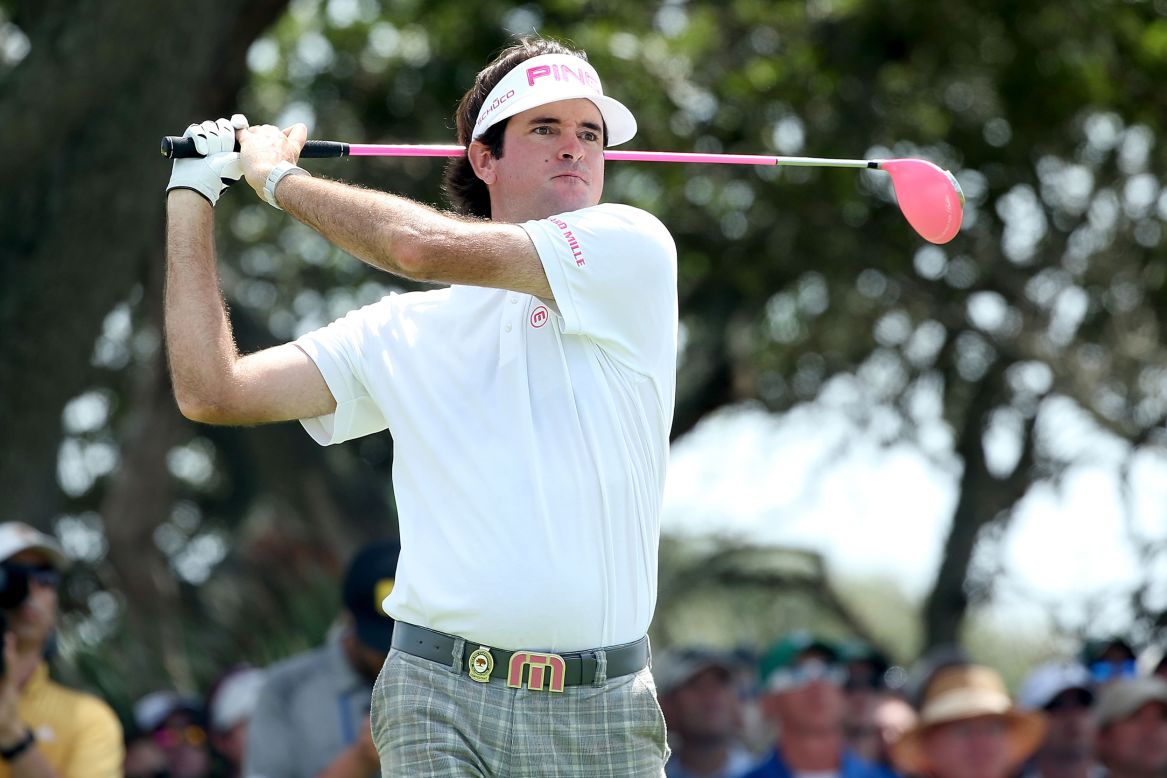 Bubba Watson of the United States hits off the seventh tee during Round Three.