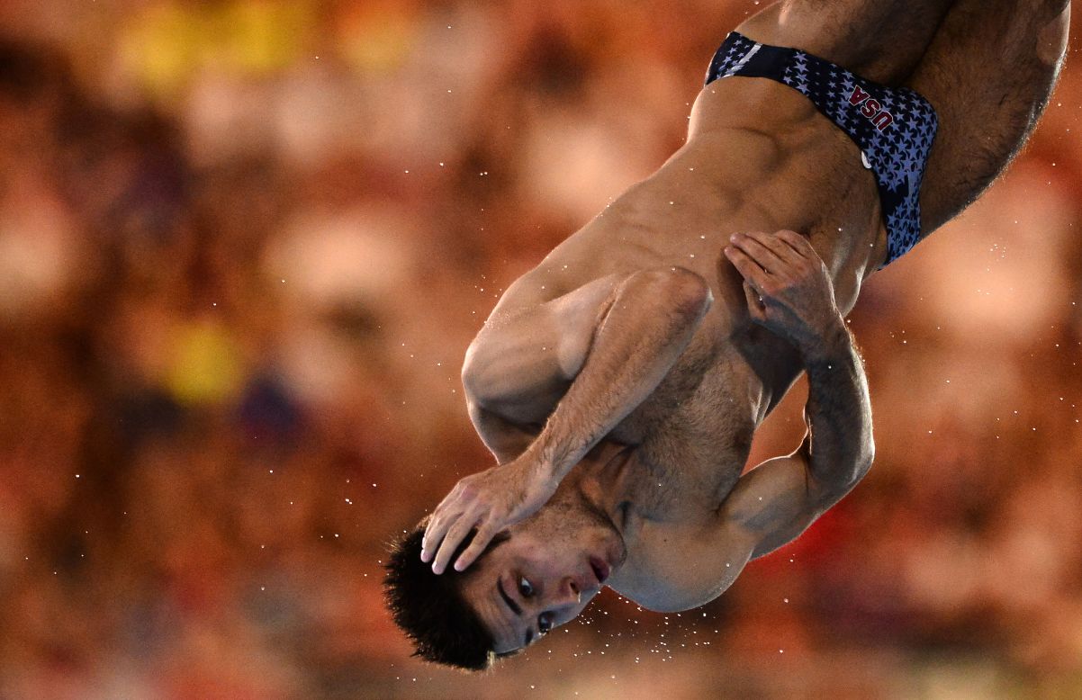 United States diver Nicholas McCrory competes in the men's 10-meter platform semifinals.