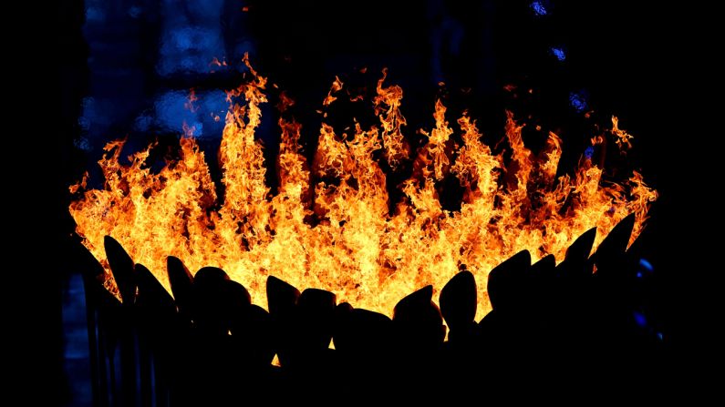 The Olympic Cauldron burns during the closing ceremony. Look back at photos from the <a href="index.php?page=&url=http%3A%2F%2Fwww.cnn.com%2F2012%2F07%2F27%2Fworldsport%2Fgallery%2Folympic-opening-ceremony%2Findex.html" target="_blank">opening ceremony.</a>
