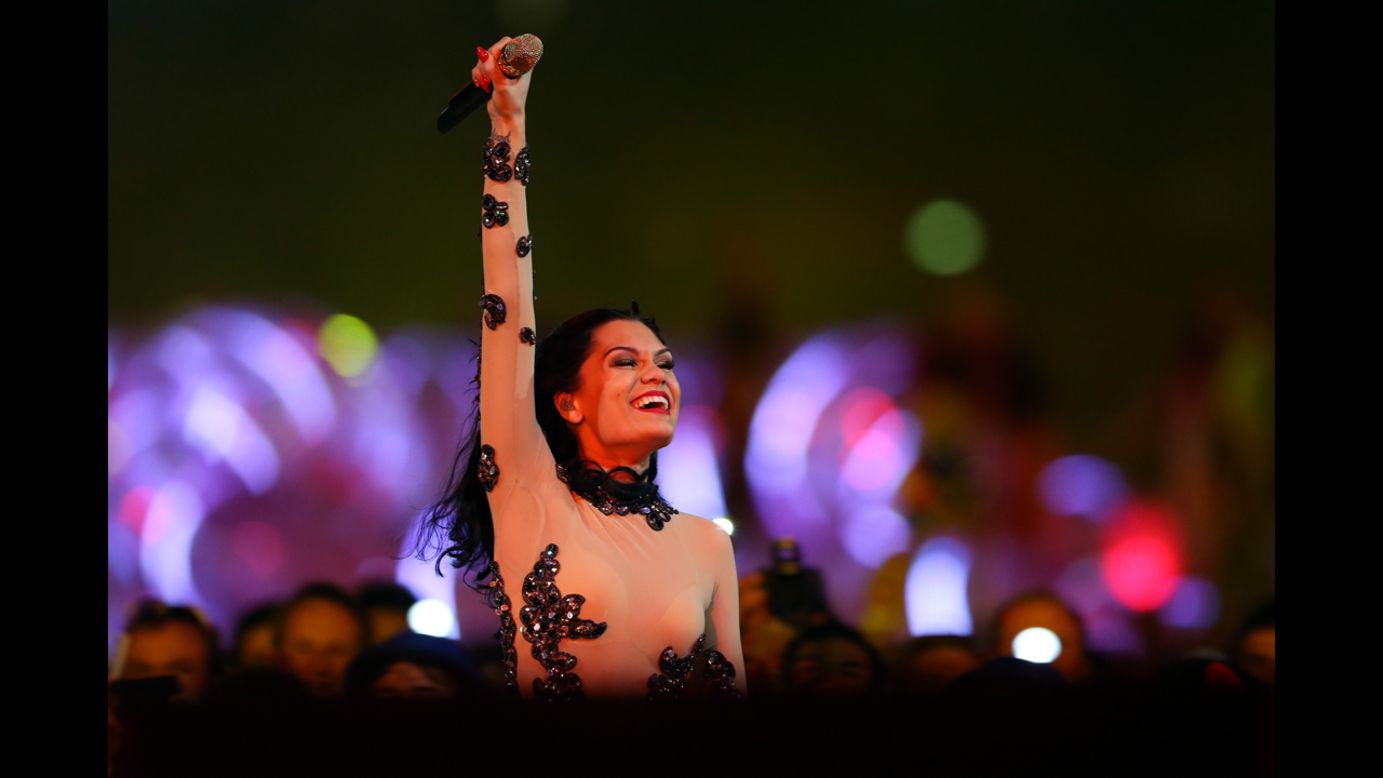 Jessie J performs during the closing ceremony.