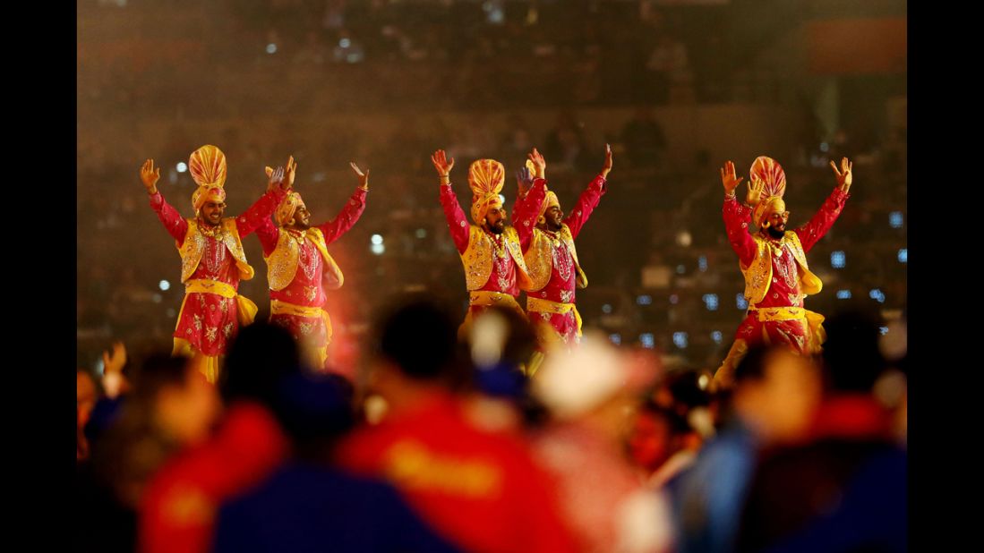 Artists perform during the closing ceremony.