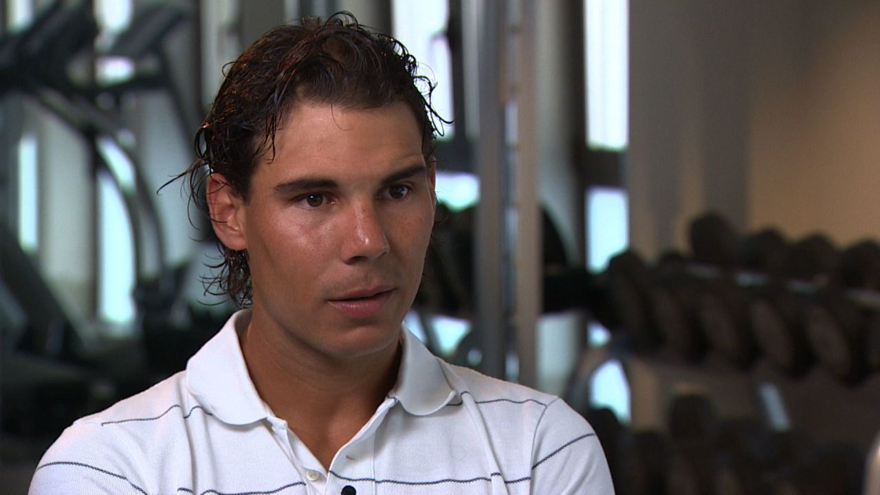 Despite his global appeal, Nadal says he's still trying to lose his shy side in front of the cameras.