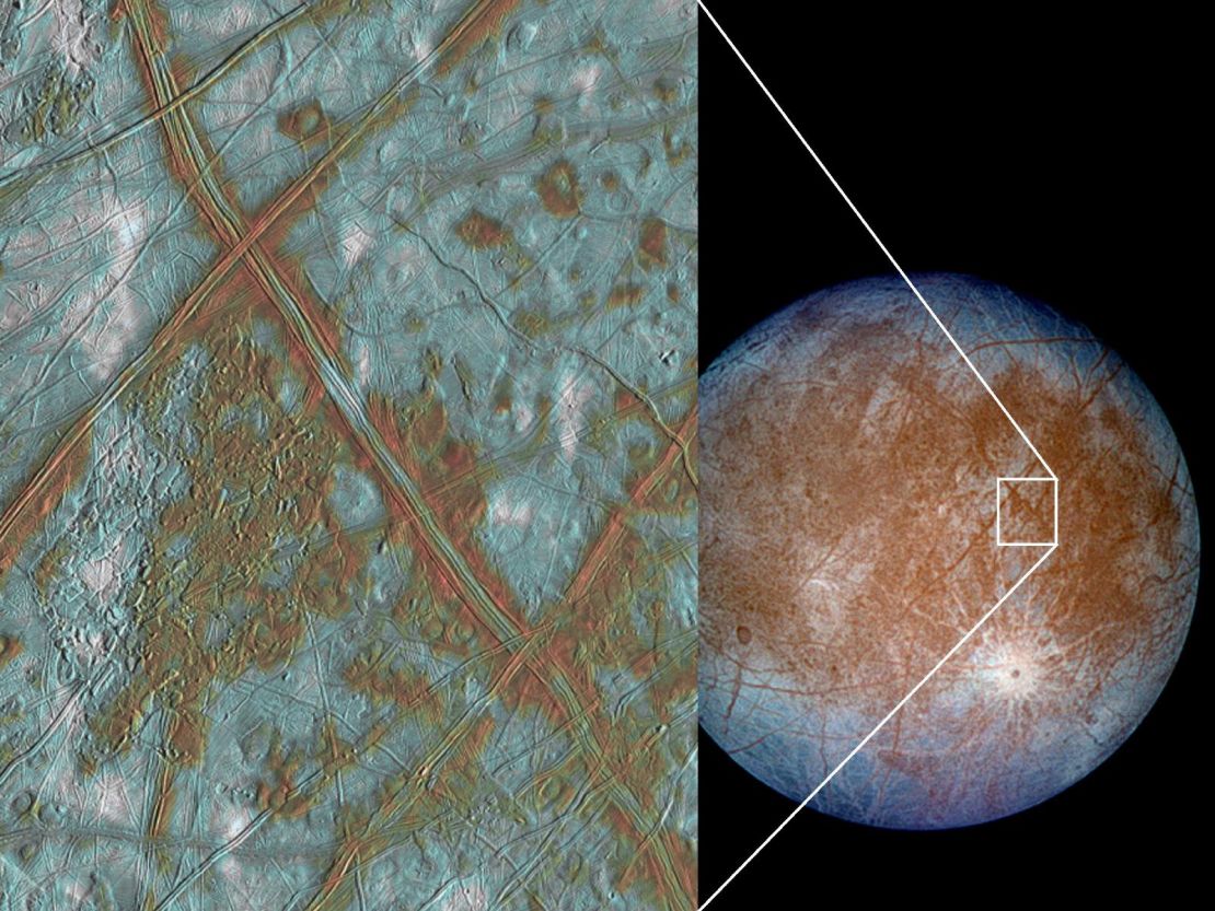 Jupiter's moon Europa is littered with huge cracks