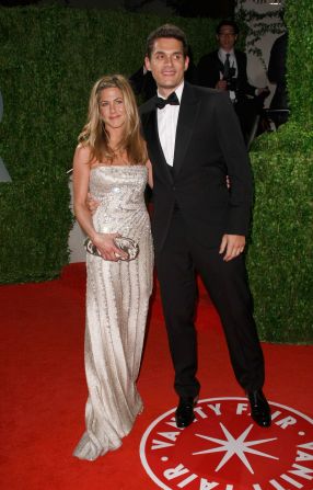 John Mayer and Aniston, pictured here in 2009, dated on and off for about a year. Though his <a href="index.php?page=&url=http%3A%2F%2Fmarquee.blogs.cnn.com%2F2012%2F05%2F22%2Fjohn-mayer-says-his-shadow-days-are-over%2F" target="_blank">"Shadow Days" are over</a> now, in 2010 Mayer opened up to <a href="index.php?page=&url=http%3A%2F%2Fwww.rollingstone.com%2Fmusic%2Fnews%2Fjohn-mayers-dirty-mind-lonely-heart-new-issue-of-rolling-stone-20100119" target="_blank" target="_blank">Rolling Stone</a> about his split with Aniston, saying, "I've never really gotten over it. It was one of the worst times of my life."