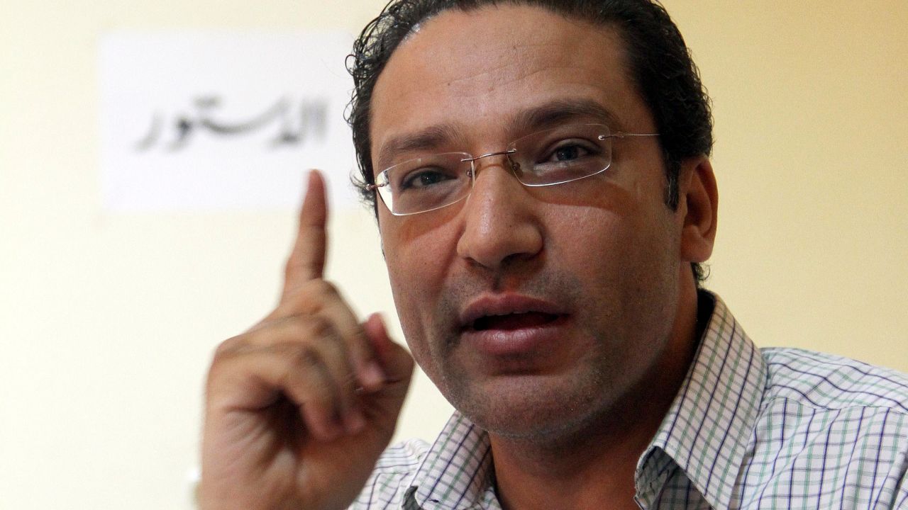 Islam Afifi, editor of the Egyptian El-Dustour newspaper, is accused of spreading false rumors.