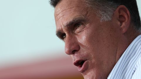 Mitt Romney speaks during a campaign rally at Palacio De Los Jugos Monday in Miami, Florida.