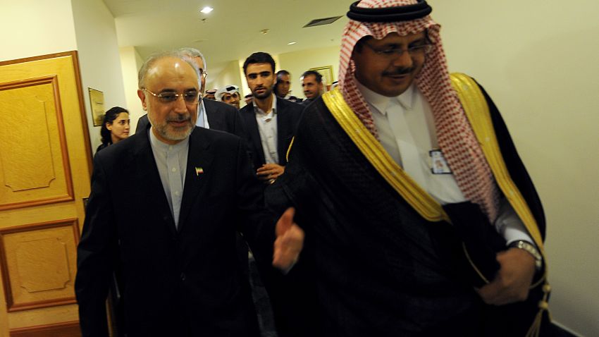 Iranian Foreign Minister Ali Akbar Salehi arrives to the Organization of Islamic Cooperation (OIC) in Jeddah, Saudi Arabia on August 13, 2012