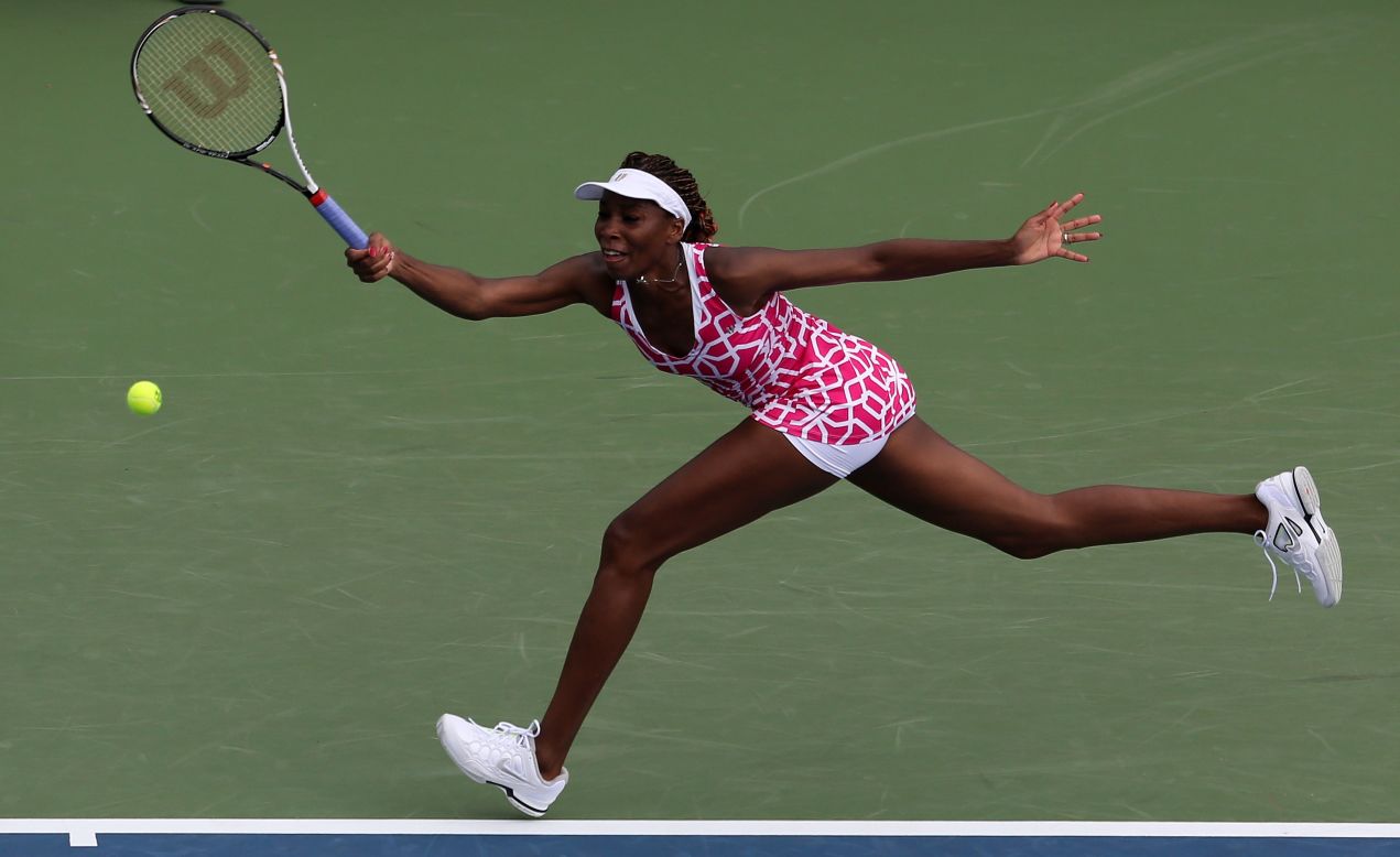 Venus also won her opening match in Cincinnati, beating Olympic semifinalist Maria Kirilenko of Russia as she kept her trademark long braids safely tied up.