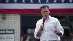 Mitt Romney holds a rally outside of Tom's Ice Cream Bowl, Wednesday, August 14, in Zanesville, OH 