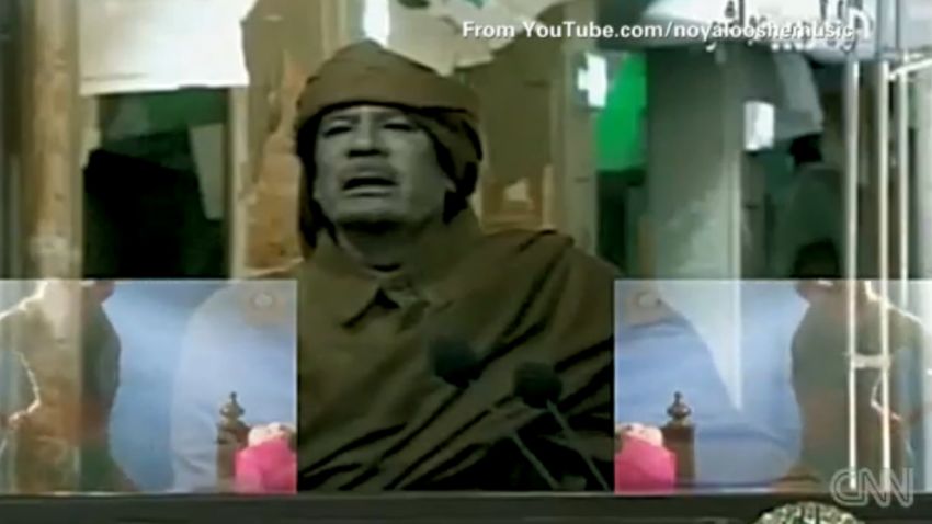 2011: Gadhafi gets autotuned with 'sexy' dancer. Jeanne Moos reports some Arabs cheer the Israeli who did it.