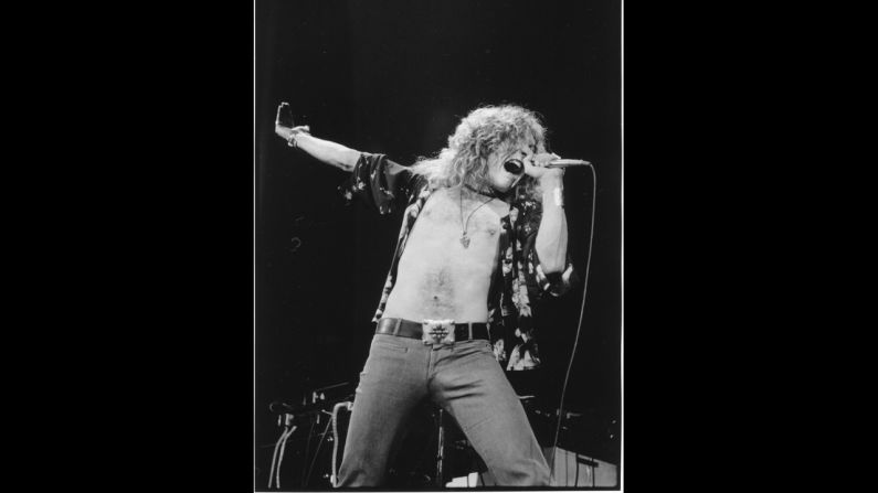  Robert Plant of Led Zeppelin performs in the late 1970s.