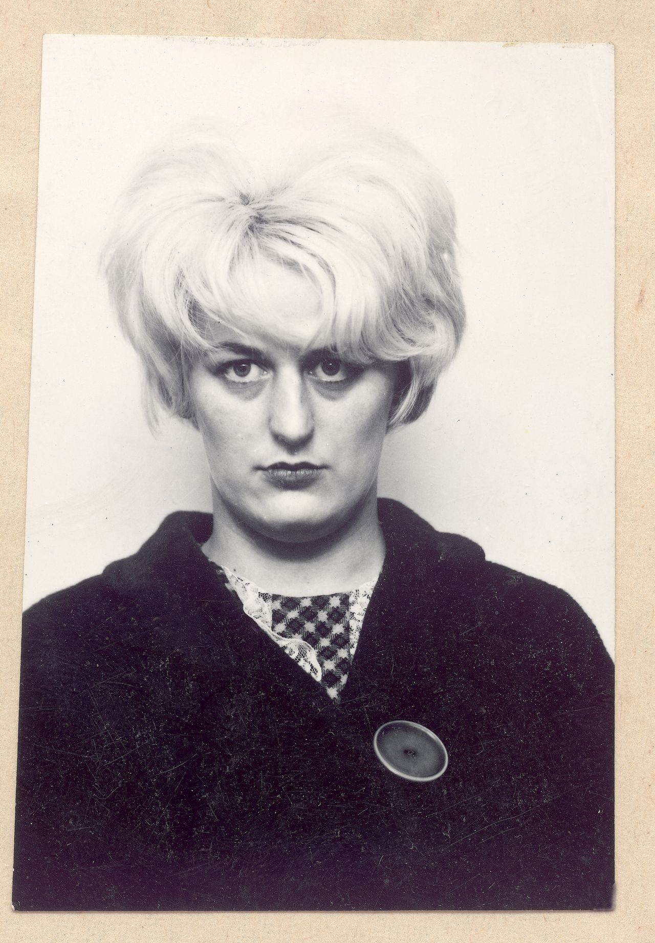 A portrait of Myra Hindley (1942 - 2002) taken during her trial. Hindley was later convicted for the murders of 17-year-old Edward Evans and 10-year-old Lesley Ann Downey.