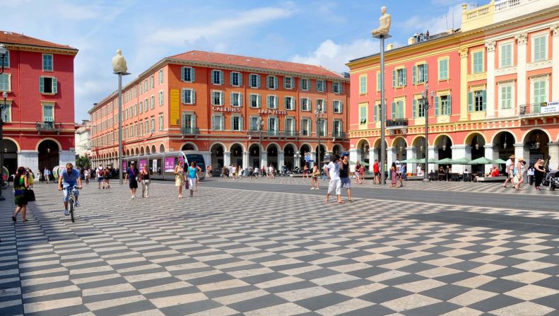 "Nice is like a Paris on the sea, very poetic," <a href="index.php?page=&url=http%3A%2F%2Fireport.cnn.com%2Fdocs%2FDOC-826524">says Irene Fanizza</a>. The city's colorful Place Massena hosts markets and outdoor events.