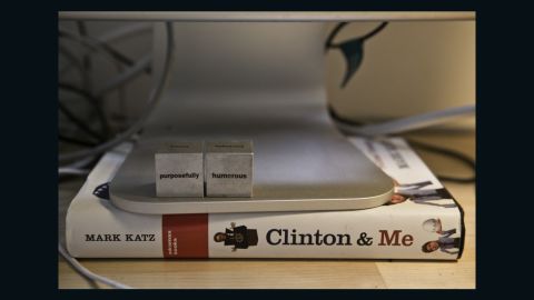 Katz keeps a reminder of his goal on his desk.