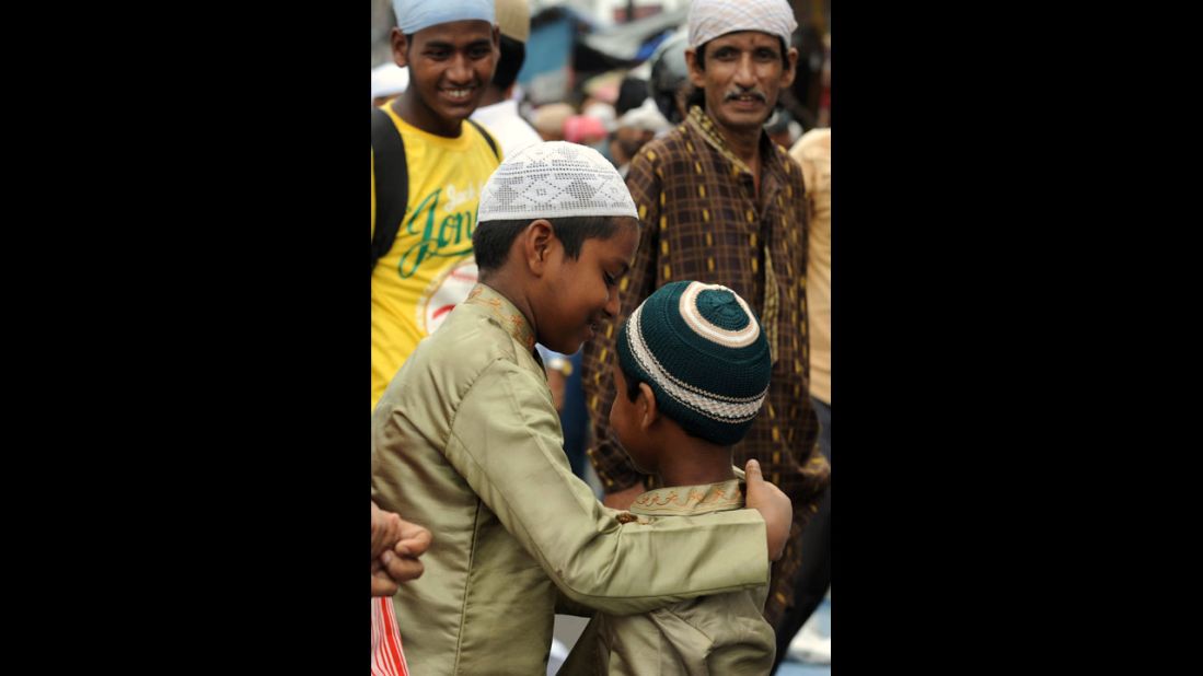 Indian Muslims offer prayers on the last Friday of Ramadan at Jama Masjid in Siliguri.