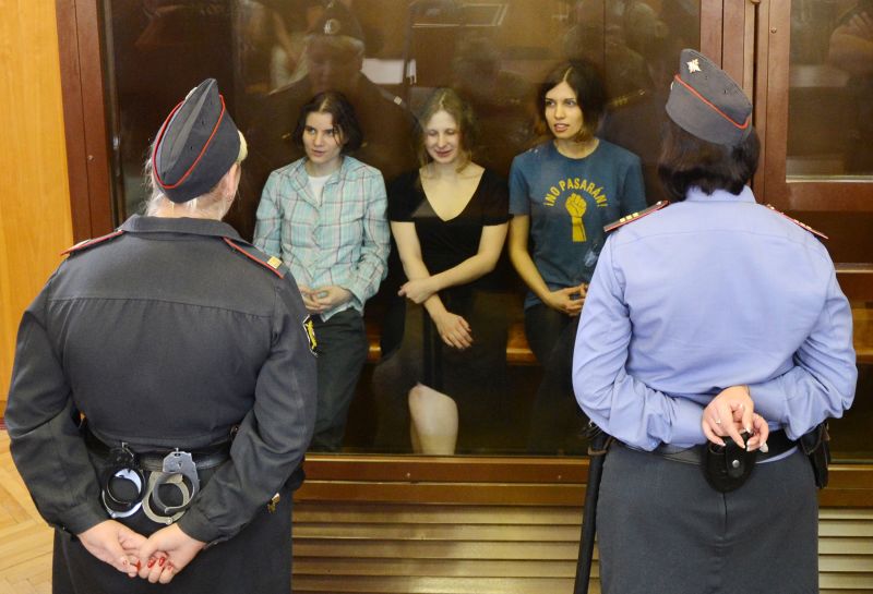 Russian Court Imprisons Pussy Riot Band Members On Hooliganism Charges ...