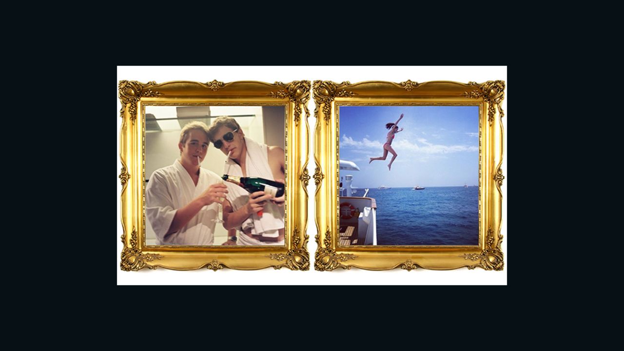 Shots of wealthy young people from the Rich Kids of Instagram blog