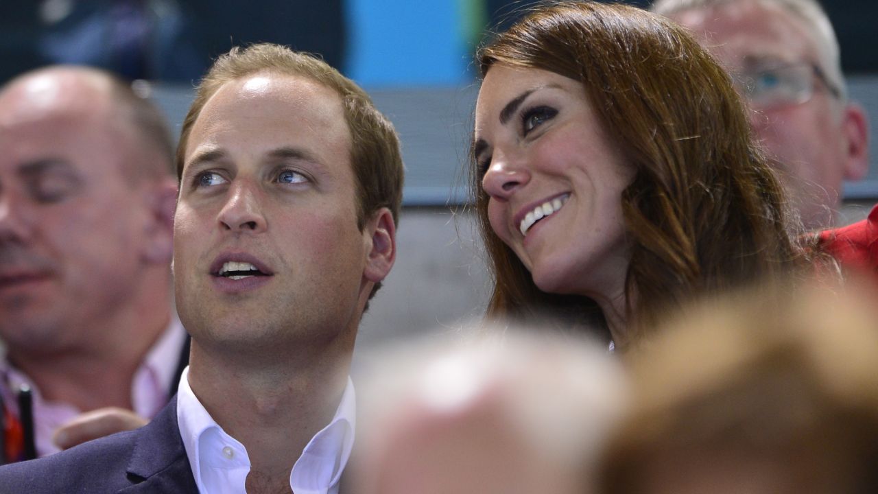Prince William and his wife, Catherine, attend a swimming competition at the London Olympics earlier this month.