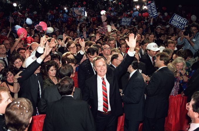 <strong>PROMISE: "Read my lips; no new taxes." </strong> Bush promised this while accepting the Republican  nomination to shore up conservative support and appear tougher heading into the election. But facing high deficits and the prospect of severe cuts in entitlements, Bush agreed with the Democratic-controlled Congress on a budget that included new taxes. The reversal hurt him in 1992 when he lost his bid for reelection.