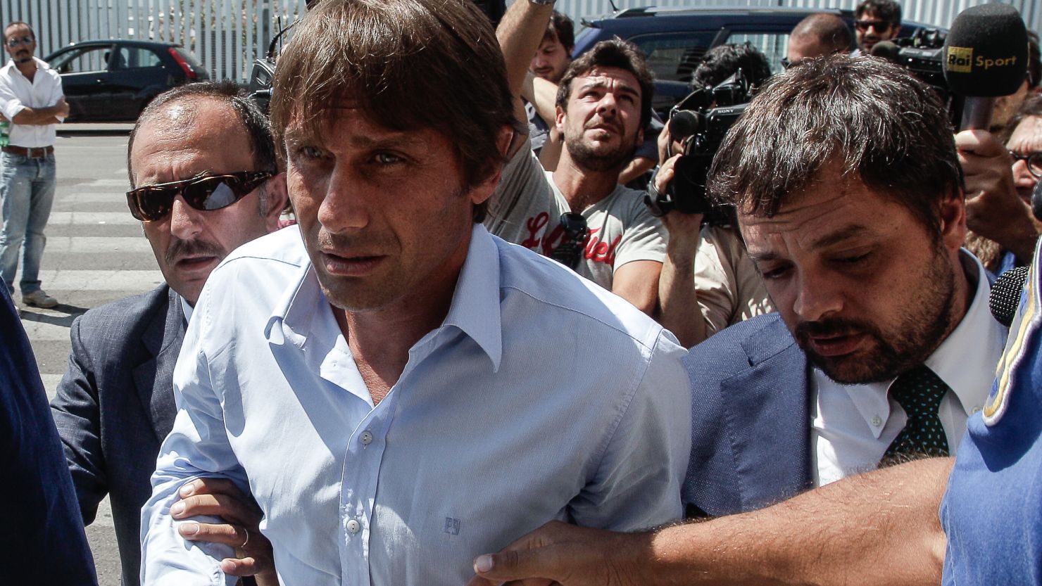 Antonio Conte arrives for his appeal hearing before the disciplinary commission of the Italian Football League at the Federal Court of Justice in Rome. 