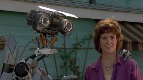 Entertainment nominee Johnny 5, the star of "Short Circuit," appears in a scene from the 1986 movie with Ally Sheedy.