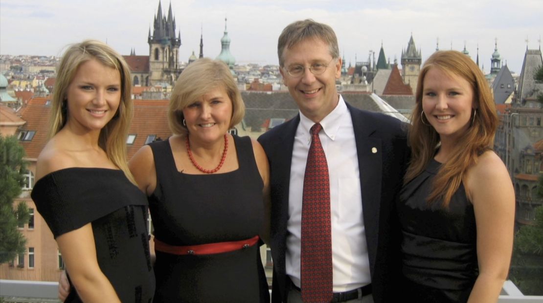 Copeland, left, is shown before her accident with her mother, Donna, her father, Andy, and her sister, Paige.