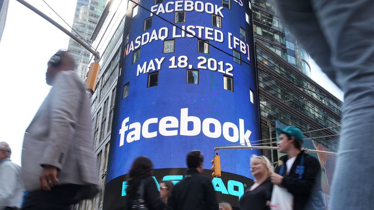 Facebook's share price has declined from $38 on its first trading day to $19 today.