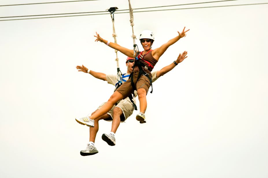 The center has several ziplines, including Mega Zip and Canyon Zip.