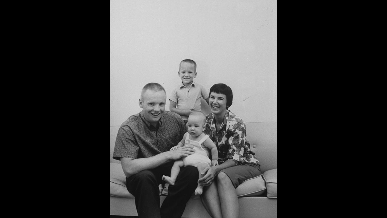 Astronaut Neil Armstrong, commander of Apollo 11 Lunar Landing Mission, with his family on August 26, 1963.