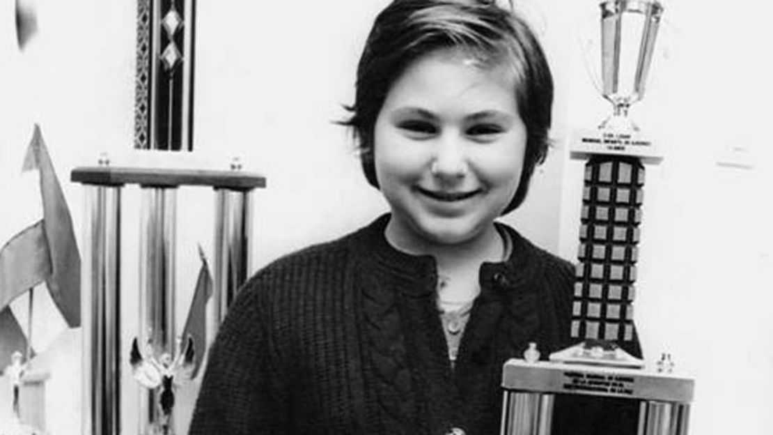 Polgár winning the New York Open, aged nine, in 1986.