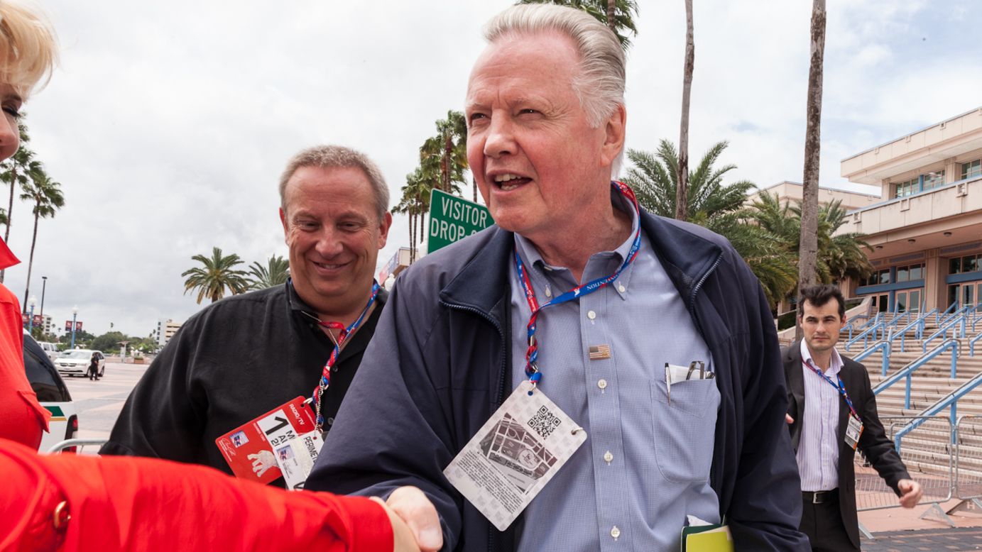 Actor and active Republican Jon Voight arrives at the Tampa Bay Times Forum on Monday.