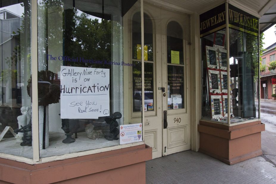Gallery Nine Forty in New Orleans' French Quarter notifies customers it's "on Hurrication."