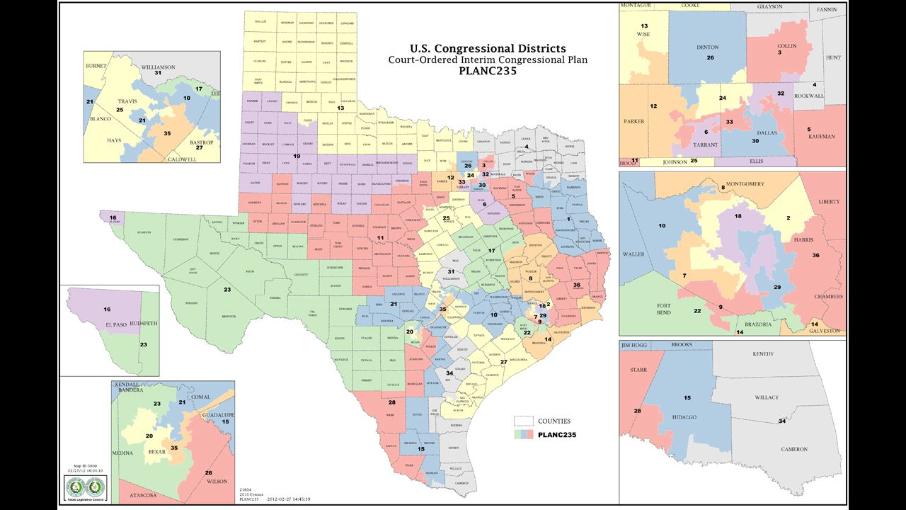 The Court-Ordered Interim Congressional Plan for redistricting in Texas.