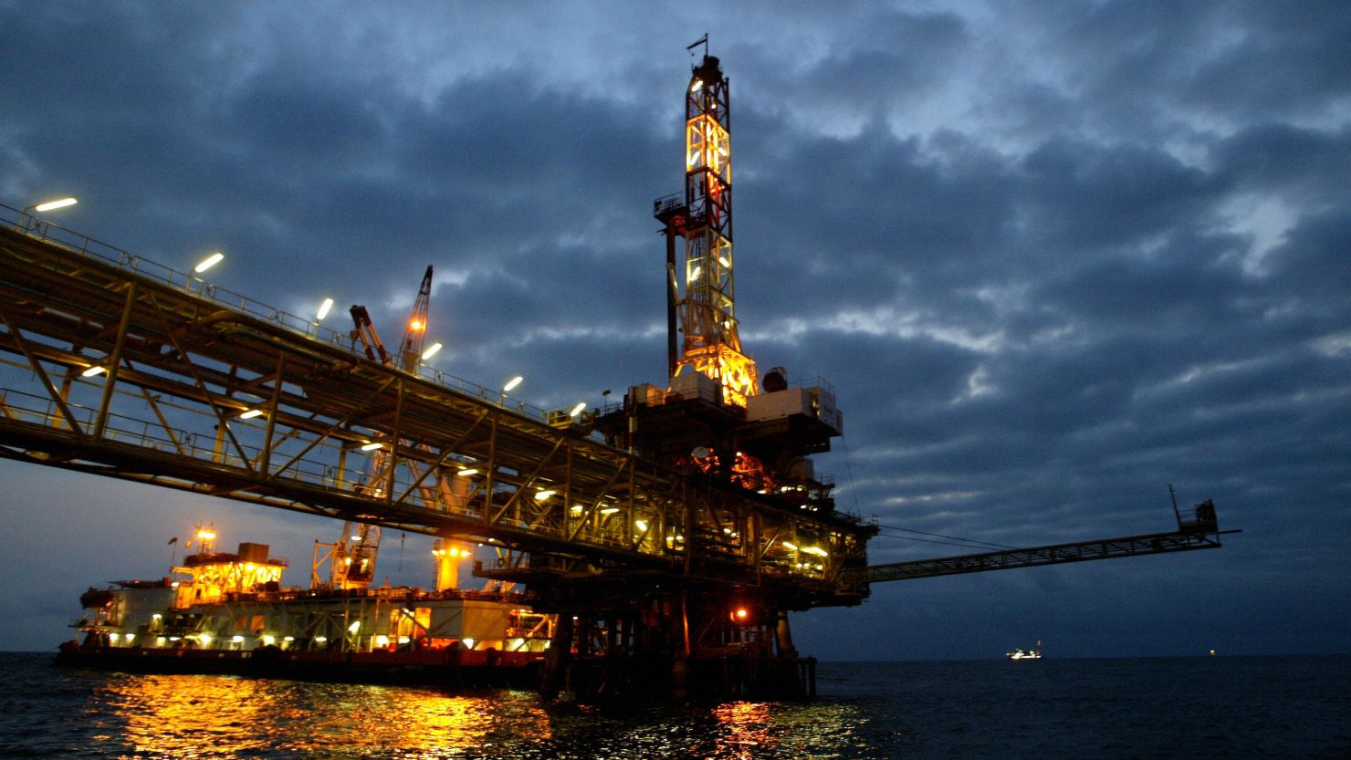 An oil offshore platform off the coast of Angola, Africa's second largest oil producer.