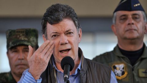 The outcome of peace talks with FARC will "fall on my shoulders," Colombian President Juan Manuel Santos said Tuesday.